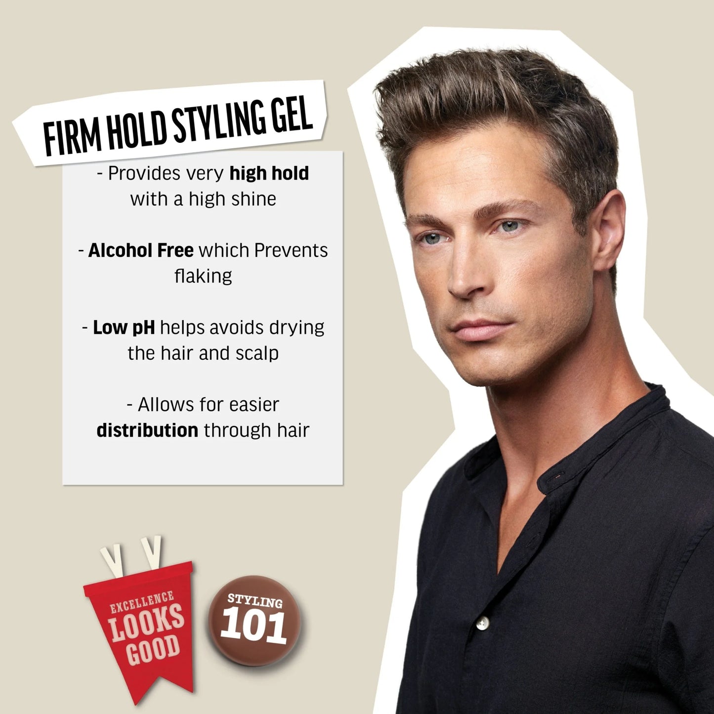Men'S Hair Gel, Firm Hold, Non-Flaking Styling Gel, 8.4 Fl Oz