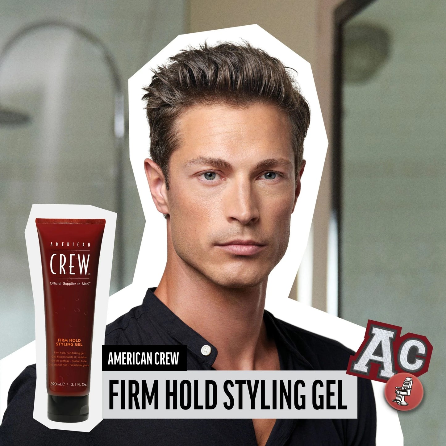 Men'S Hair Gel, Firm Hold, Non-Flaking Styling Gel, 8.4 Fl Oz