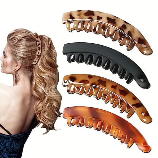 1/2PC Matte Banana Hair Clip Fish Shaped Ponytail Headband for Women Hair Accessories Hairgripstwist Clamp Barrettes Headwear